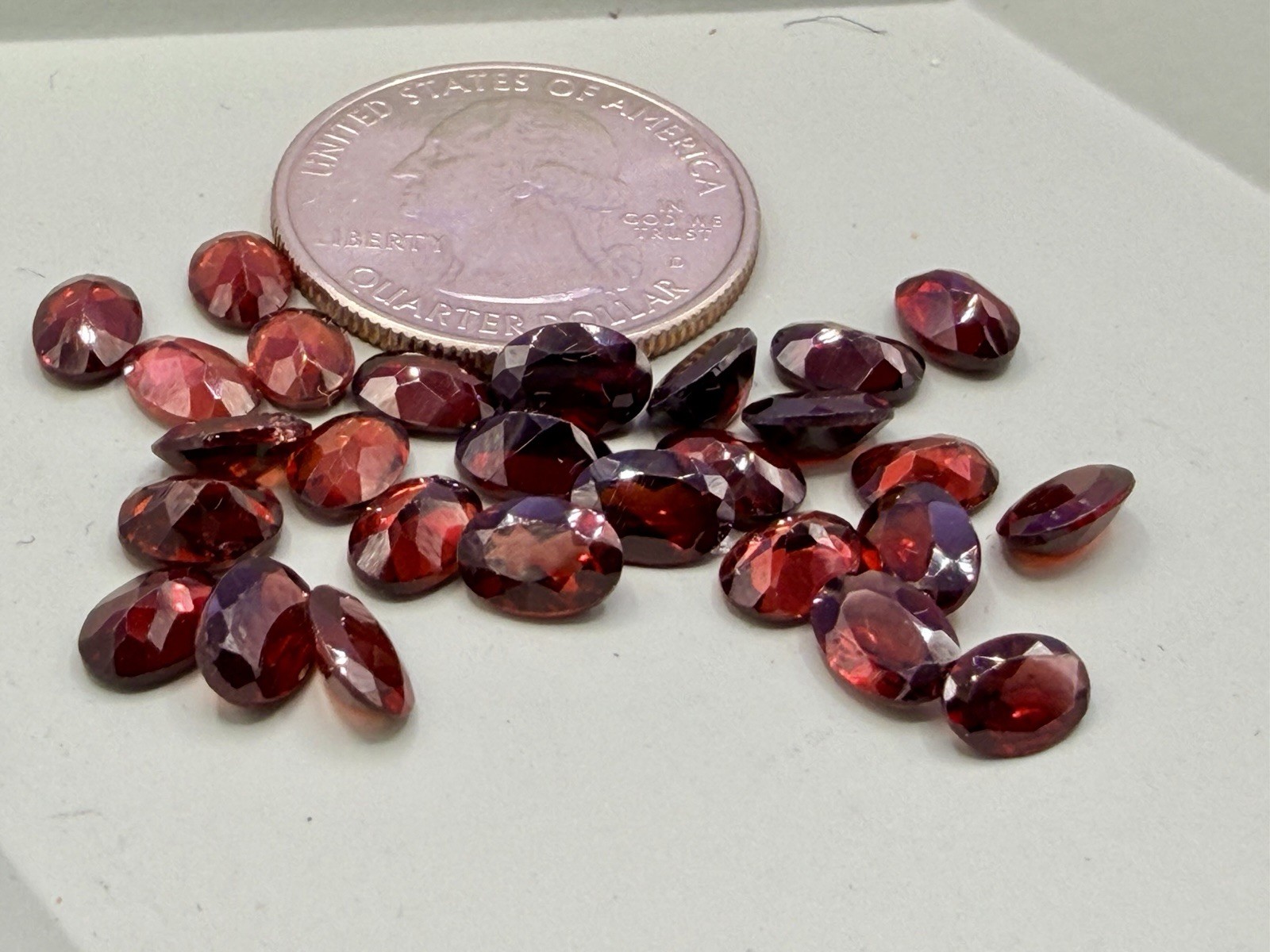 24ctw Cut Gemstones Red Garnet 5x7mm Estate Jewelry Making Lot 27 Pcs