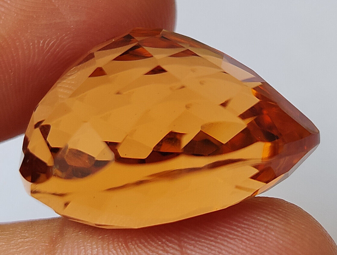 AAA+ Large Peach Topaz 80.85 Ct. Pear Cut Faceted Loose Gemstone @Pendant Gifts