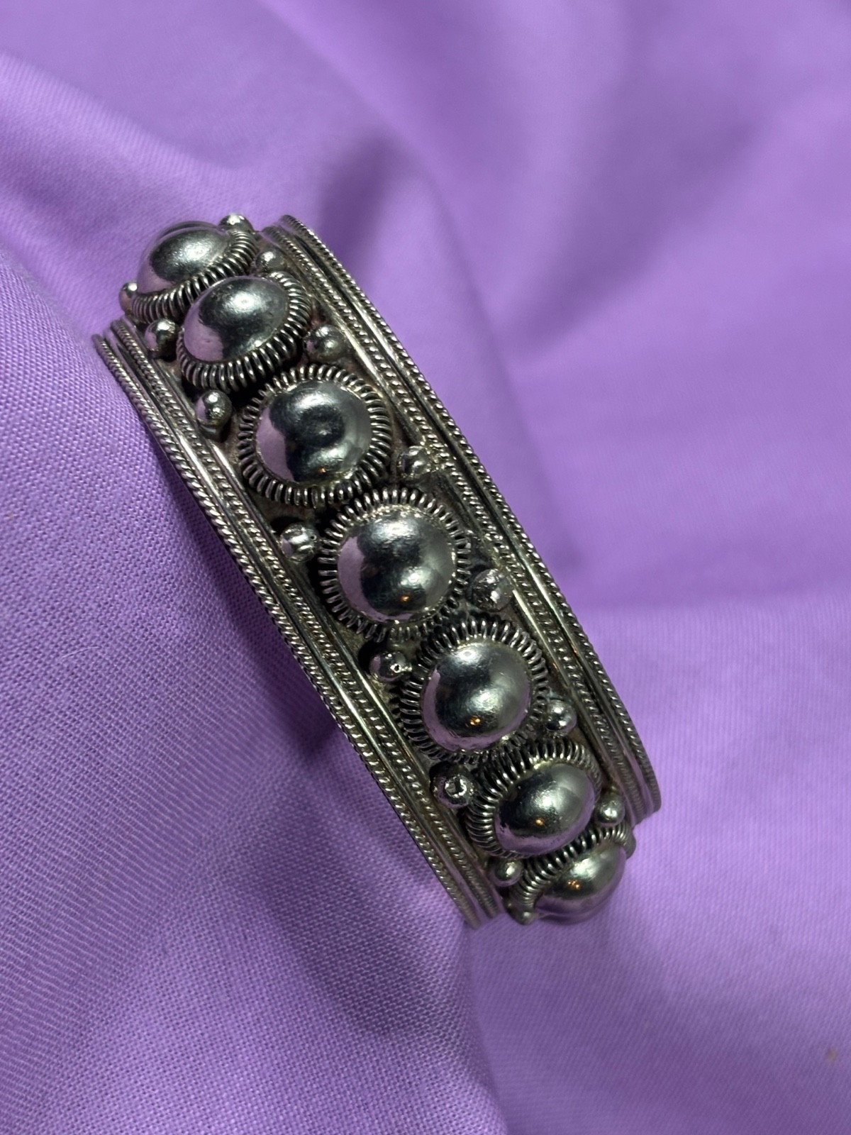 Tribal Siam Sterling Silver Cuff bracelt 38.3g