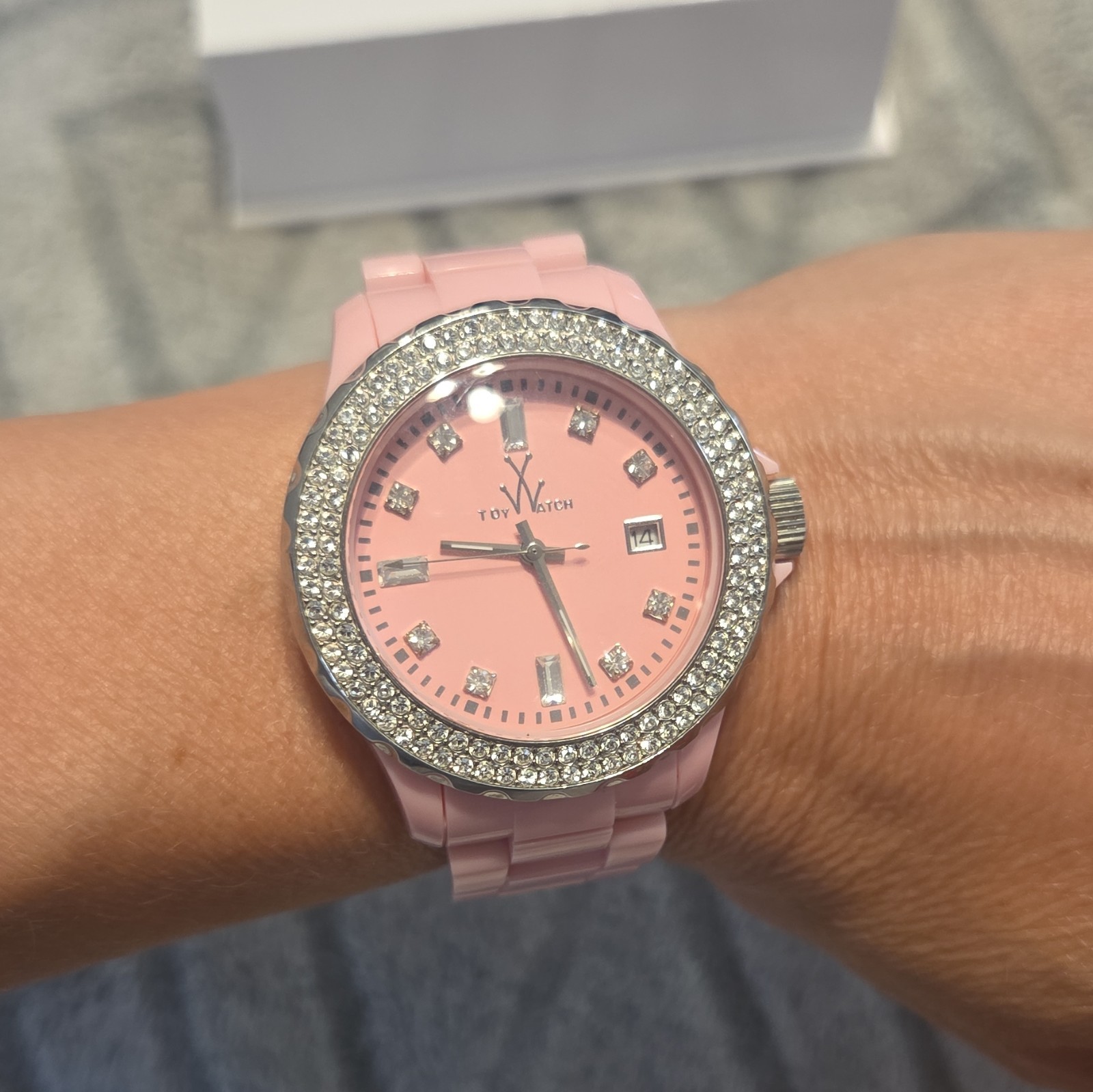 ToyWatch Women’s Pink Analog Quartz Watch, Plastic Bracelet, Date, 50m 5 ATM