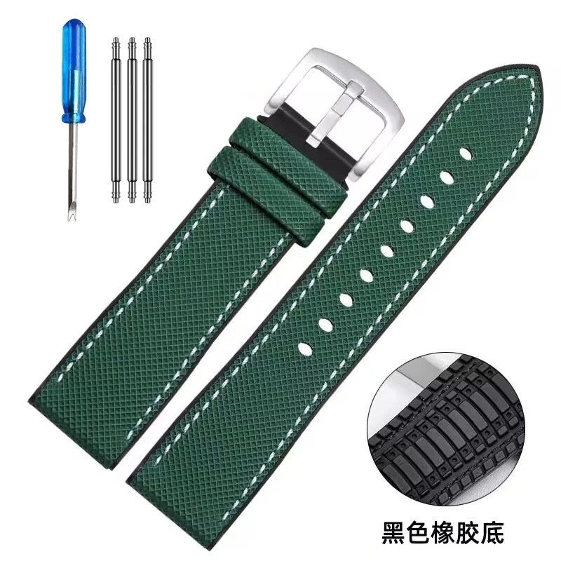 20/22mm Universal Watch Band Nylon Silicone Rubber Watch Strap
