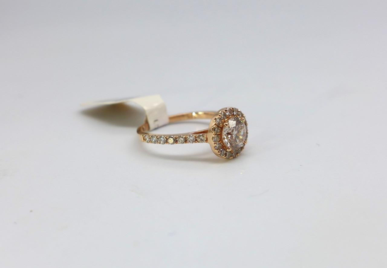 Rose Gold Diamond Engagement Ring 14KT 1.45 TCW Size 6.5