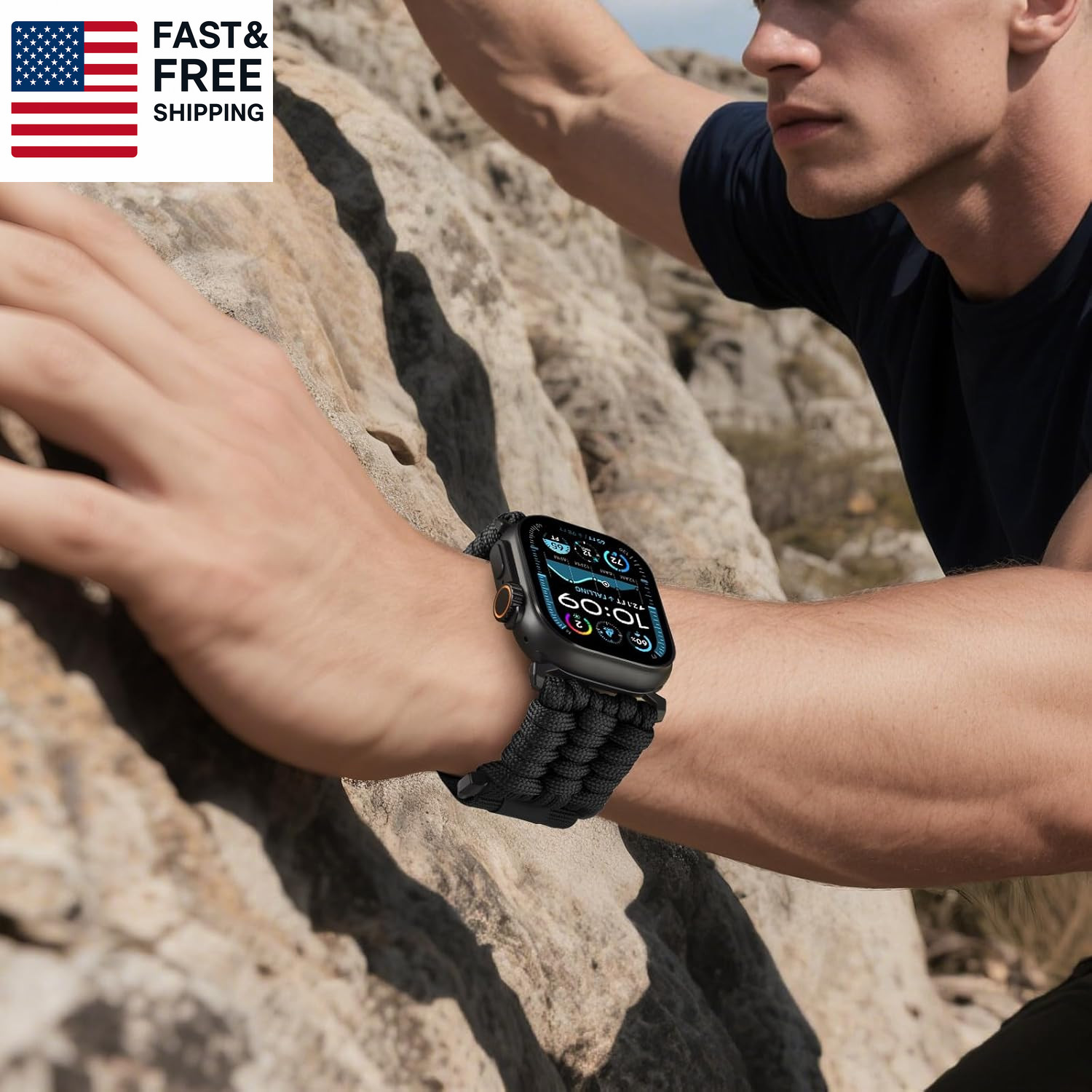 Rugged Nylon Band for Apple Watch Ultra 2/1 49Mm 46Mm 45Mm 44Mm 42Mm Men