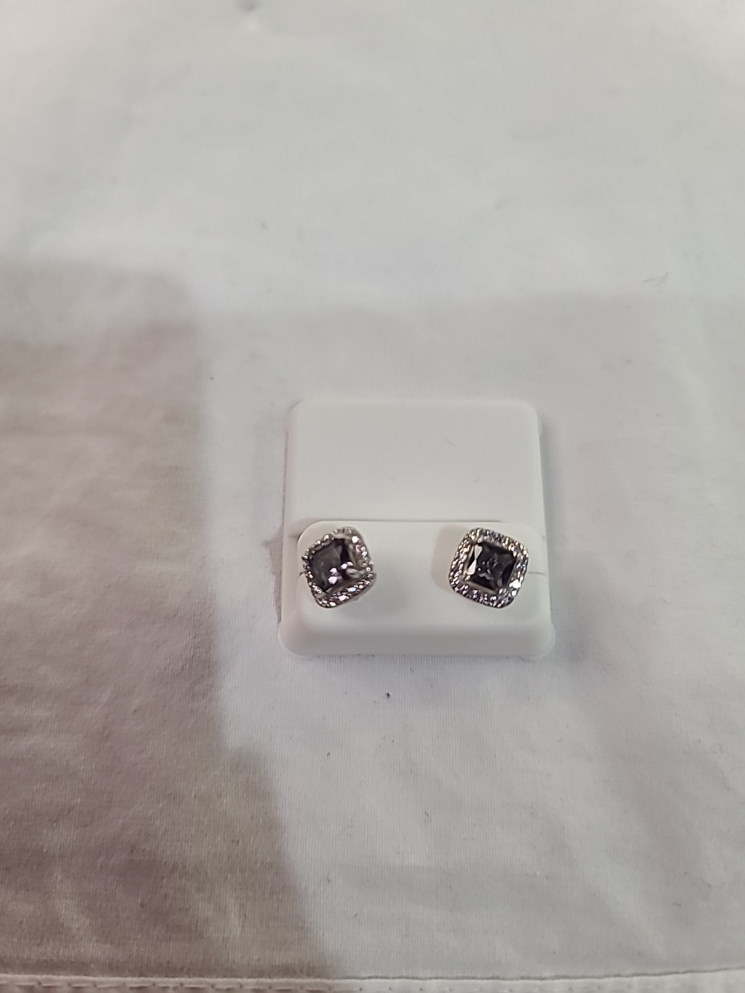 Purple Stone 925 Sterling Silver Square Large Stud Earrings Corona Sun Jewlery