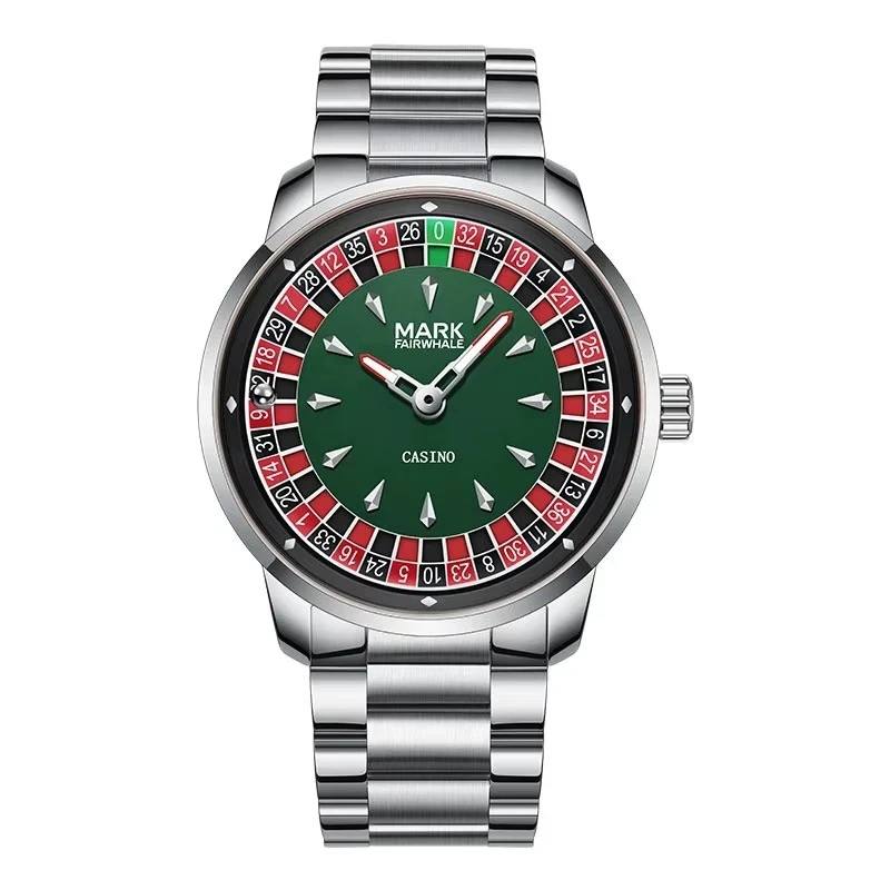 Mark Fairwhale Rotating Dial Luminous Waterproof Stainless Steel Men Watch