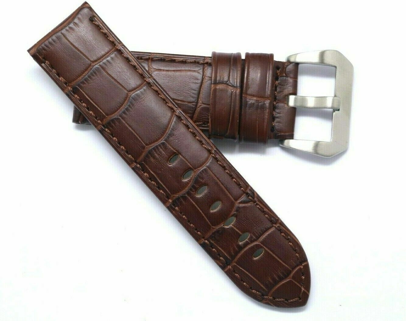 26mm Brown Croco Embossed Leather Replacement Men Watch Band – Invicta Lupah 26