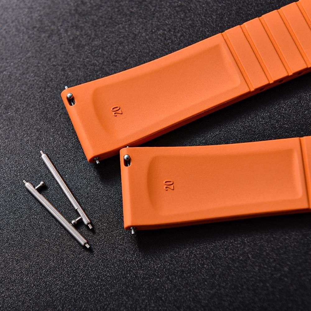 19mm 20mm 21mm 22mm CTS FKM Rubber Strap Convex Shape Quick Release Cut To Size