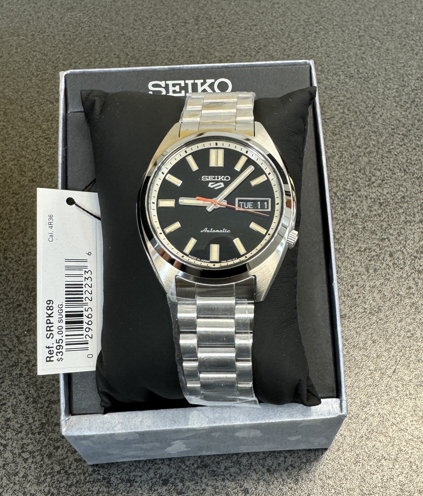 Seiko 5 Sports Automatic SNXS Series Classic Black Dial Watch SRPK89 Japan NWT