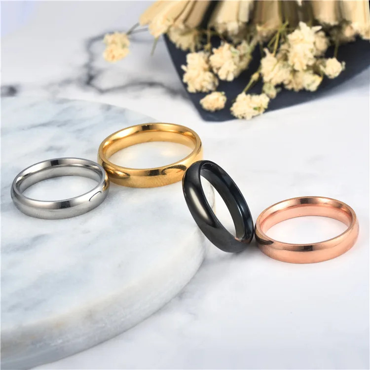 Tungsten Carbide Comfort Fit Polished Plain Band Wedding Ring 4mm