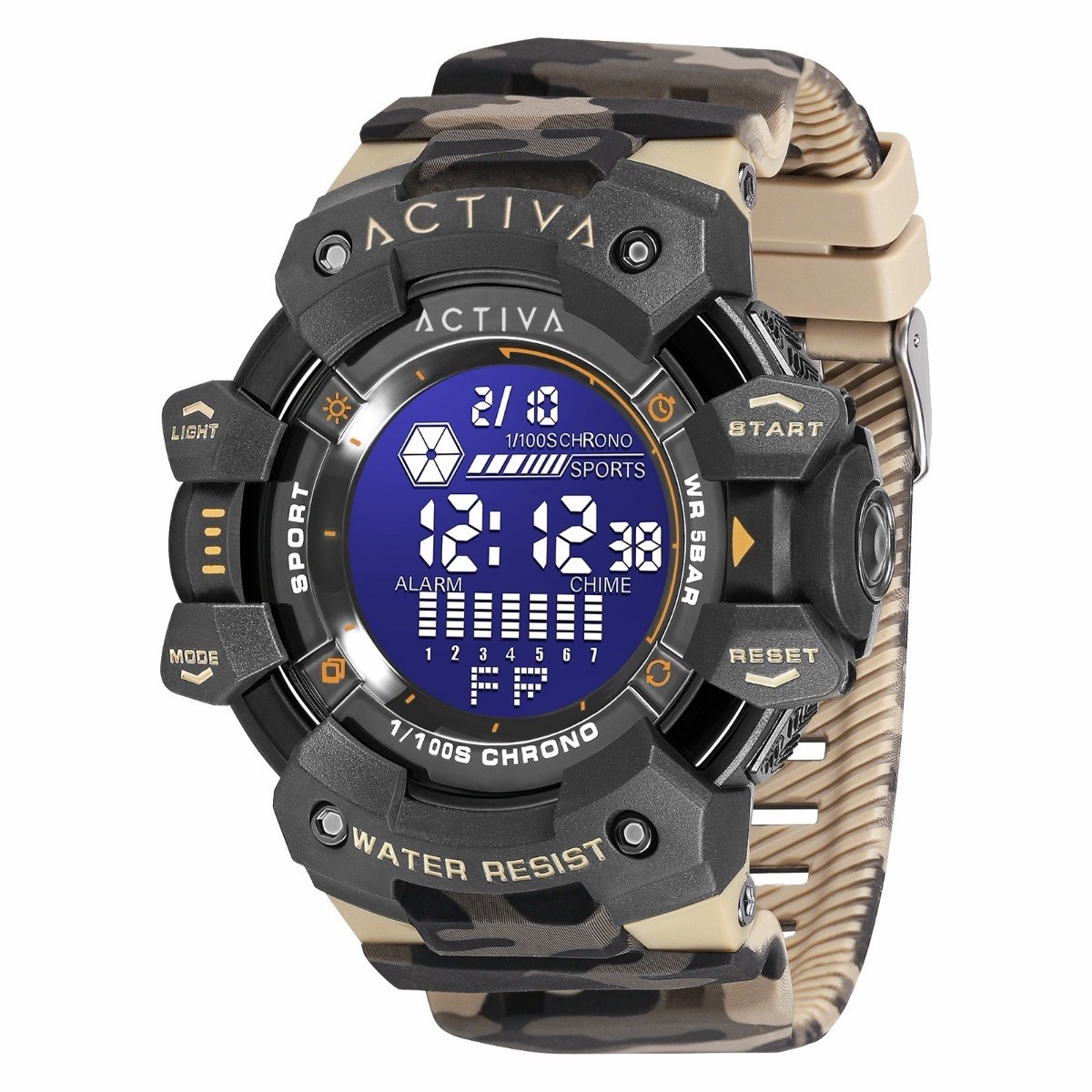 Activa Armour X Invicta Digital Watch 50mm Camouflage Khaki (ACW8050MC-001)