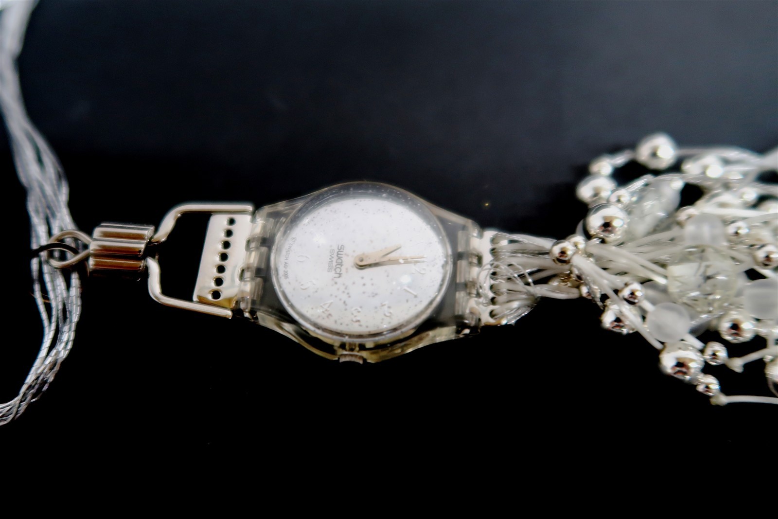 NEW Swatch Necklace Watch SPARKLING NIGHT LZ106 by Léonie Cocquio # 5010 / 16999