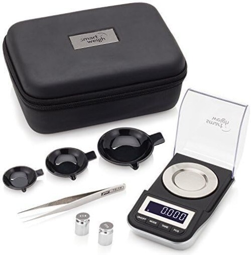 Premium 50g x 0.001g Digital Scale with Tweezers & Calibration Weights Included