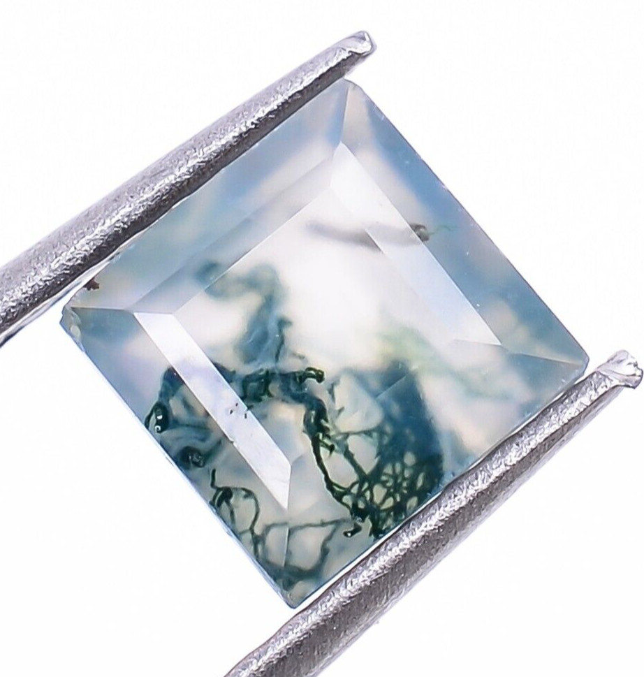 Natural Moss Agate Brilliant Cut Square 5X5mm Loose Wholesale Gemstone 0.50Ct.