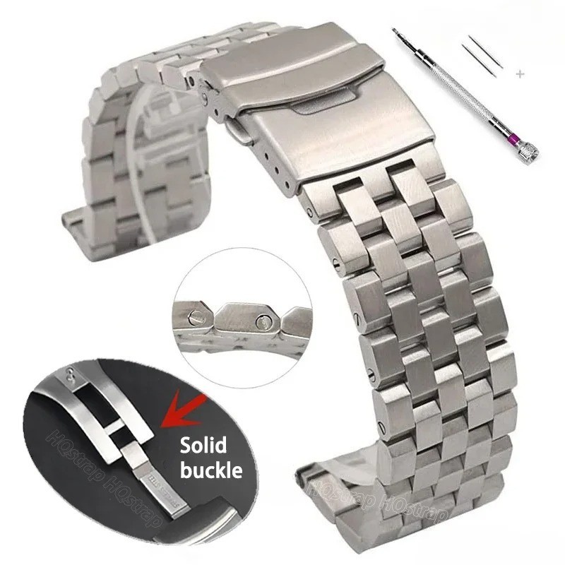 18 20 22 24 26mm Metal Watch Band Premium Solid Stainless Steel Watch Straps