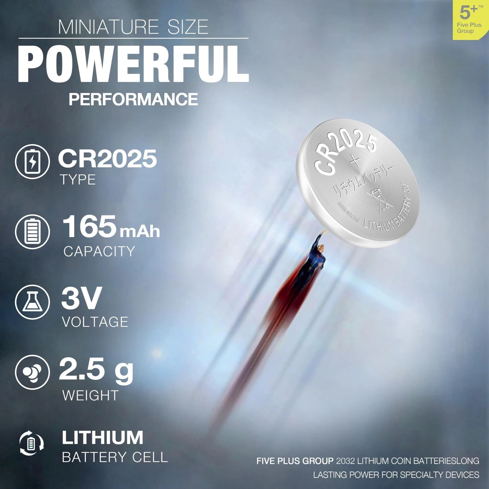 CR2025 DL2025 3V Lithium Coin Cell Batteries (5 Pack) – 5 Count (Pack of 1)