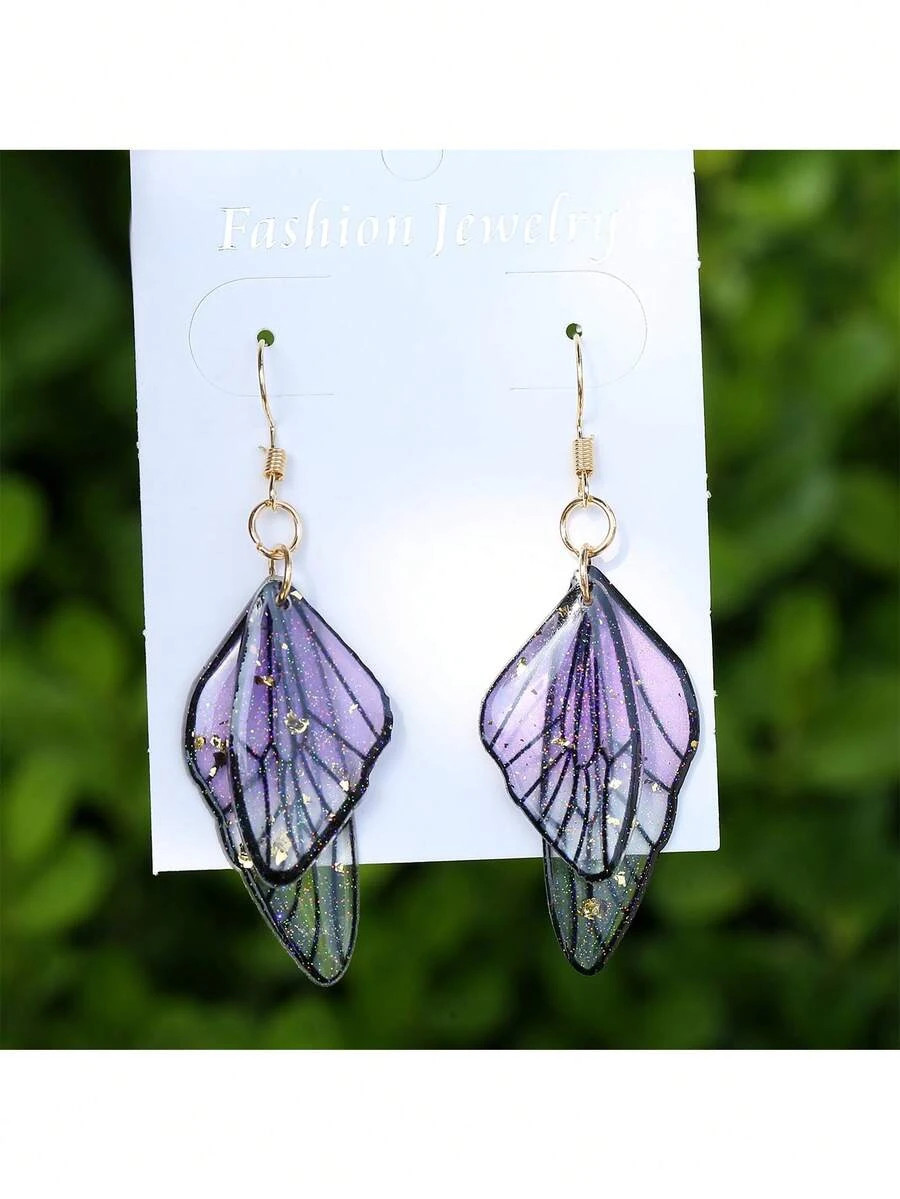 1 pair Butterfly Wing Earrings Retro Personalized Women Jewelry