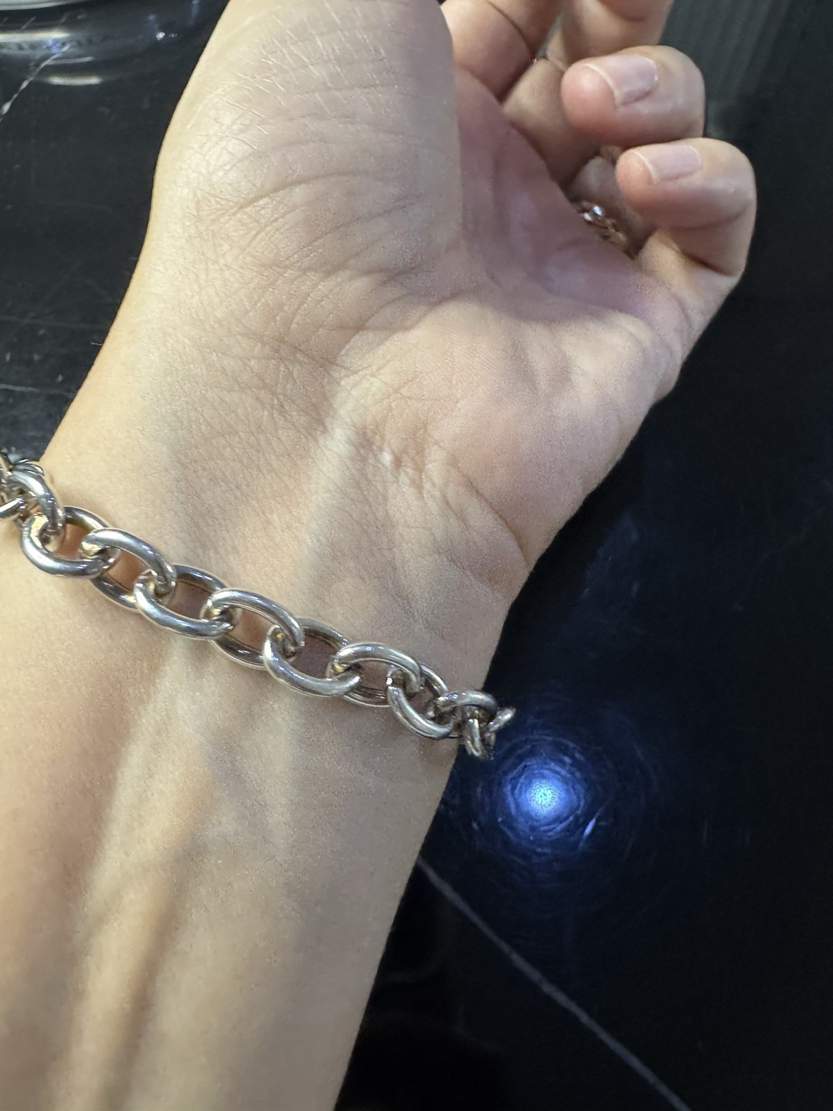 Authentic Gucci Sterling Silver Link Chain Bracelet 7 Inches