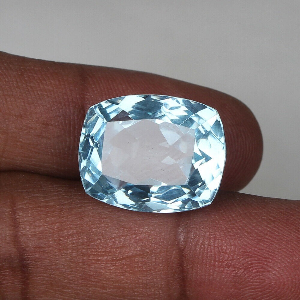 Blue Aquamarine Cushion Faceted Cut 26.75 CT Loose Gemstone @Best Offer Price