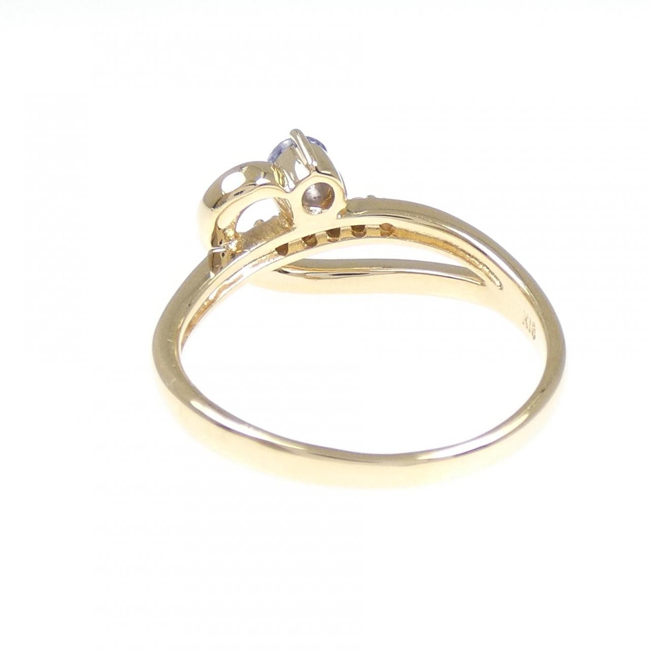 Authentic K18YG Sapphire Ring #260-007-911-9955