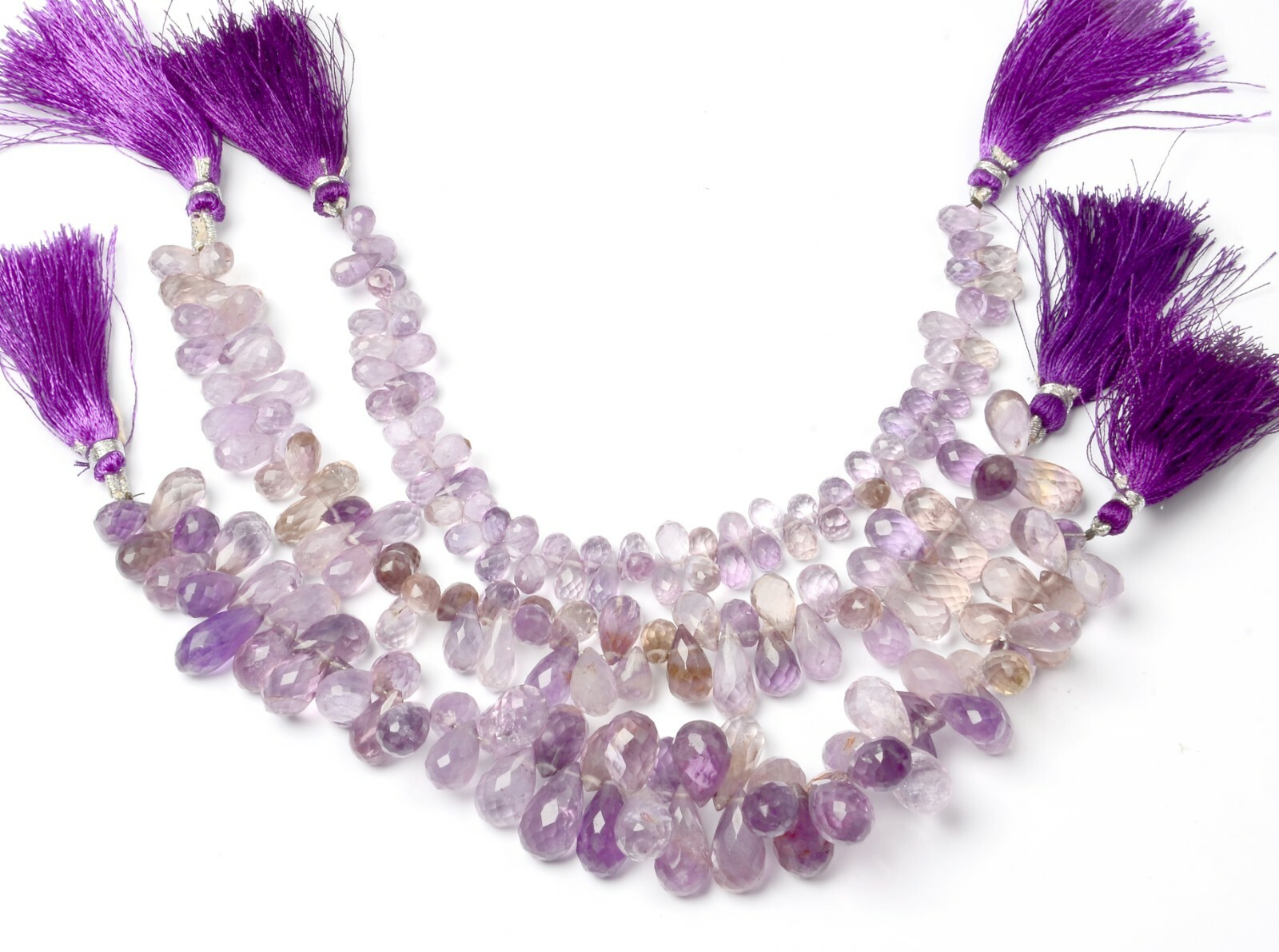 Natural Amethyst Gemstone Drop Beads, 8 Inch Strand Size 4X7-5X8 MM Beads RNB-68