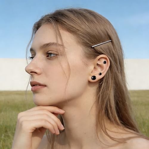 Glass Ear Stretching Kit, Single Flare Glass Plugs for Women and Men, Single