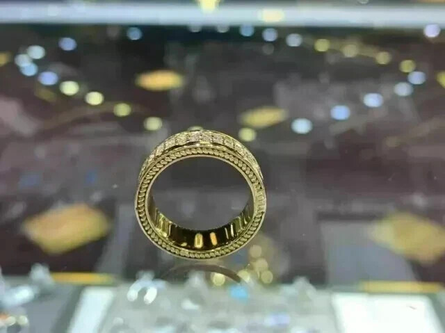 Real Moissanite 2Ct Round Cut Men’s Wedding Ring 14k Yellow Gold Plated