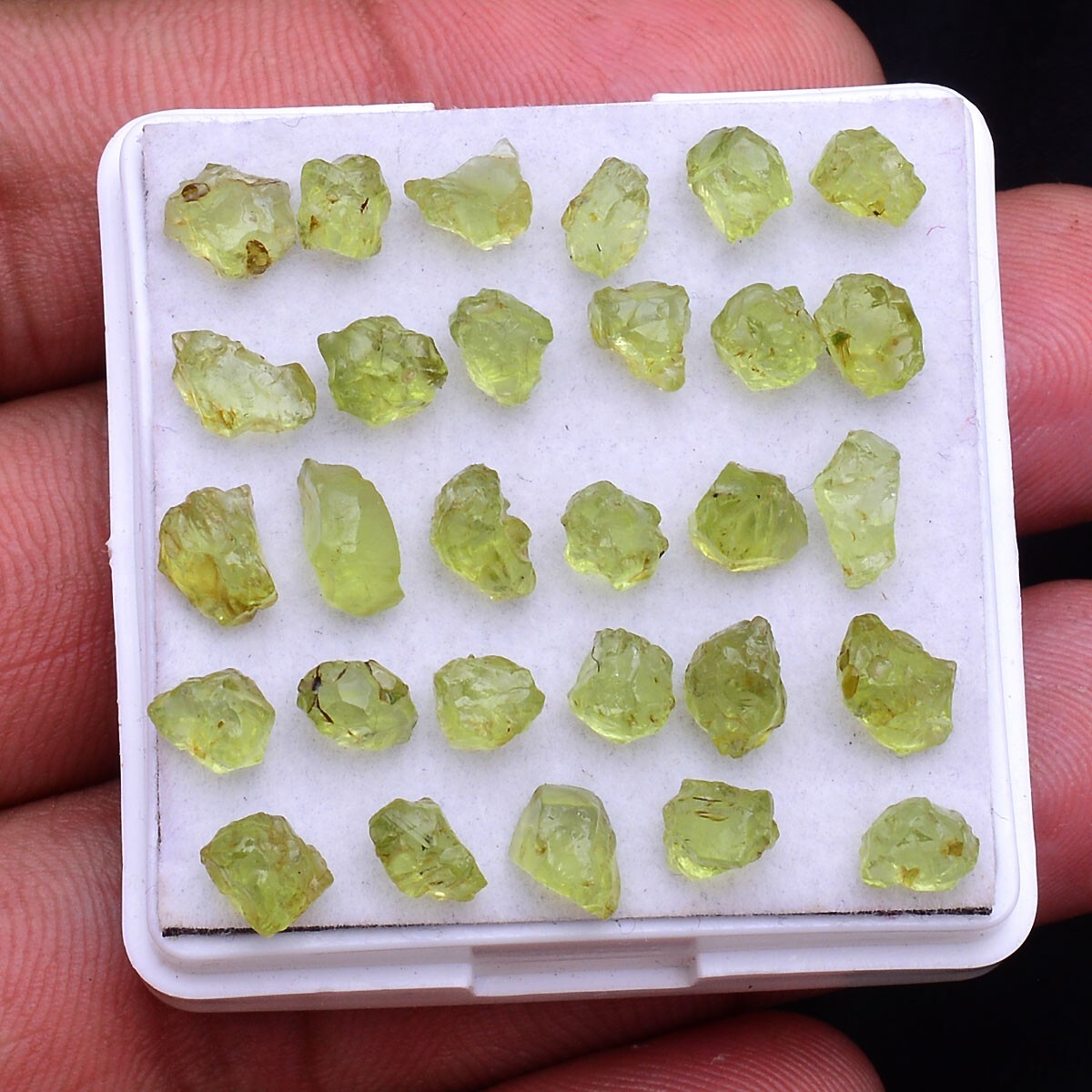40 Pcs Natural Peridot Rough Untreated 4mm-7mm Stunning Huge Loose Gemstones Lot