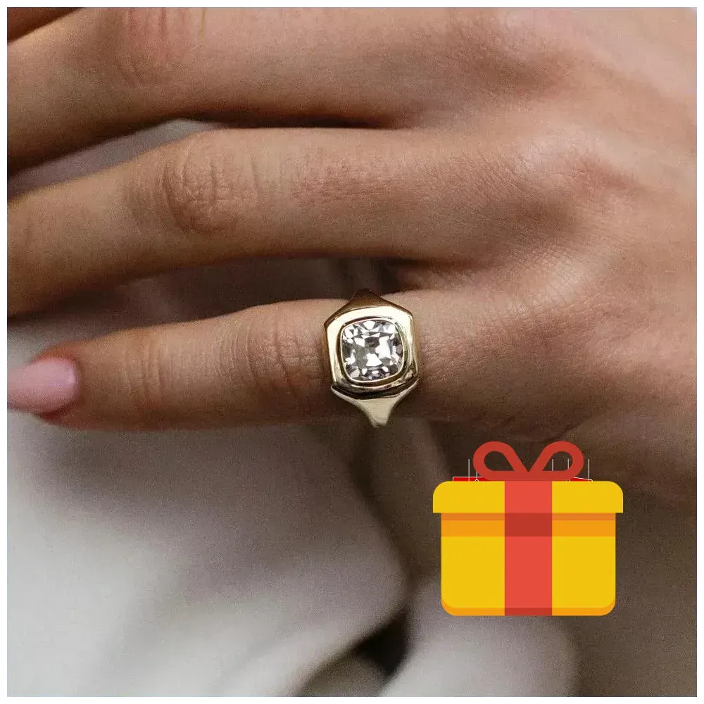 Classic Moissanite Rings 14K Rose Gold Vintage White Moissanite Set for Man and