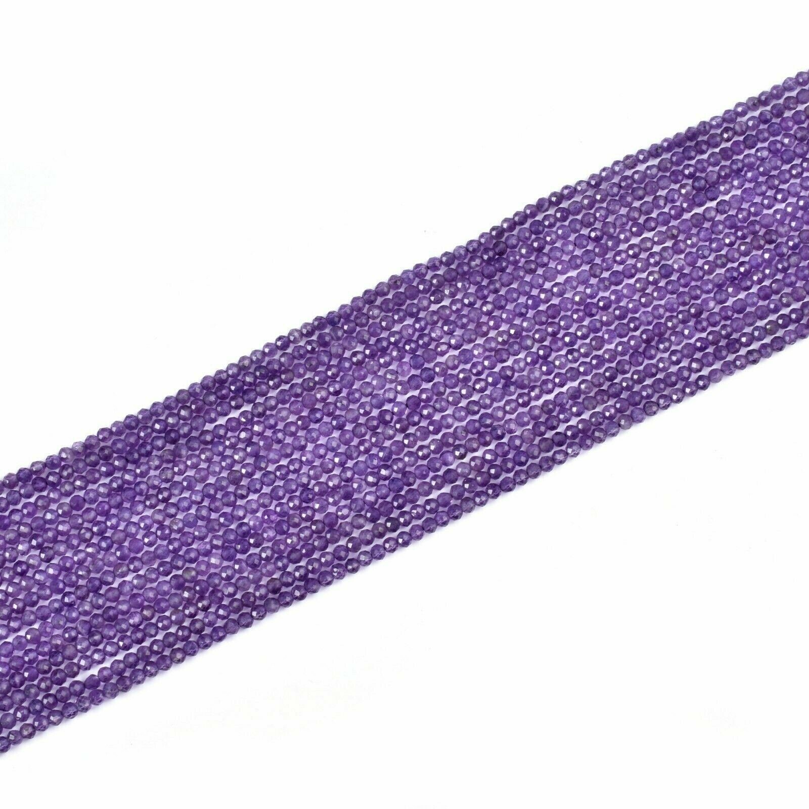 Amethyst Rondelle Faceted 2mm, Natural Amethyst Loose Beads 12″inch 5 Strand
