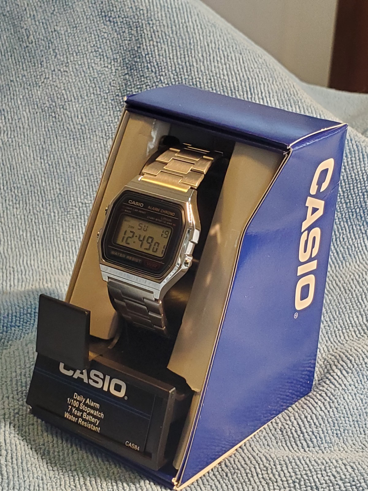 Casio Watch Unisex Stainless Steel Retro Alarm Chronograph LED