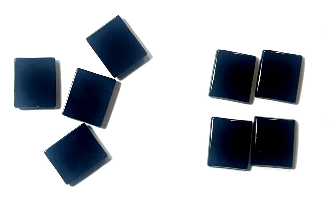 TWO (2) PIECES BLACK ONYX 12X10 MM RECTANGLE FLAT AS PICTURED BELOW WHOLESALE