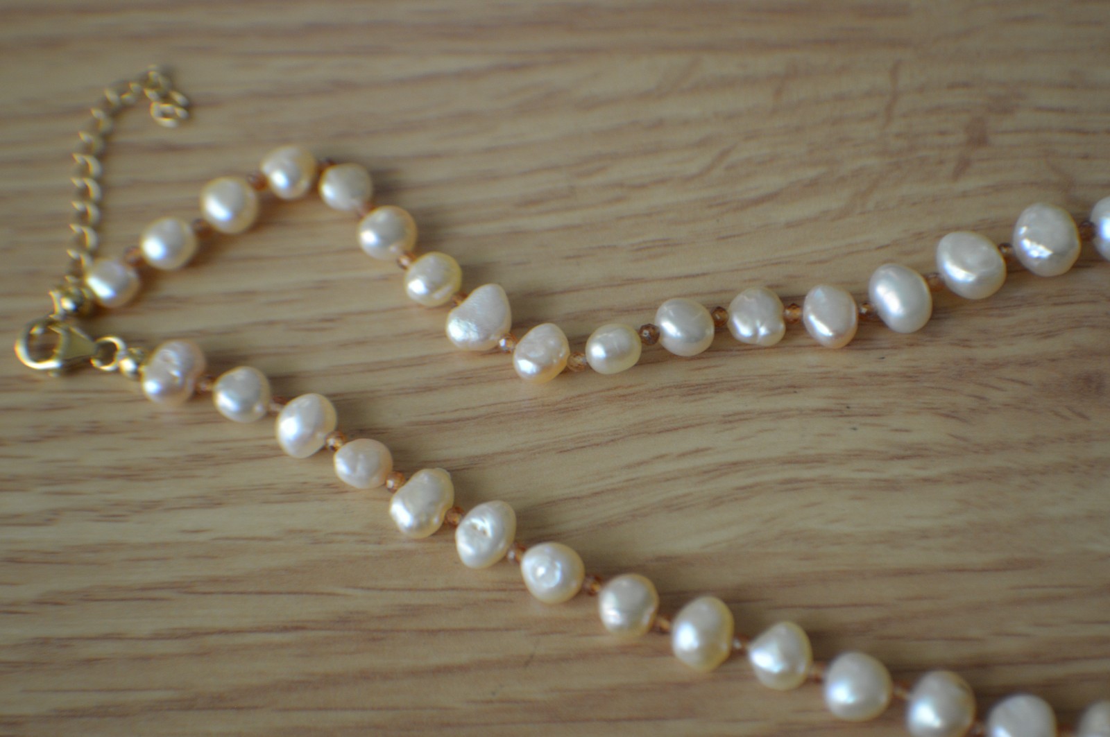 20.00ct Peach Freshwater Pearl 18″ Necklace 18k YG Plated over Fine Silver