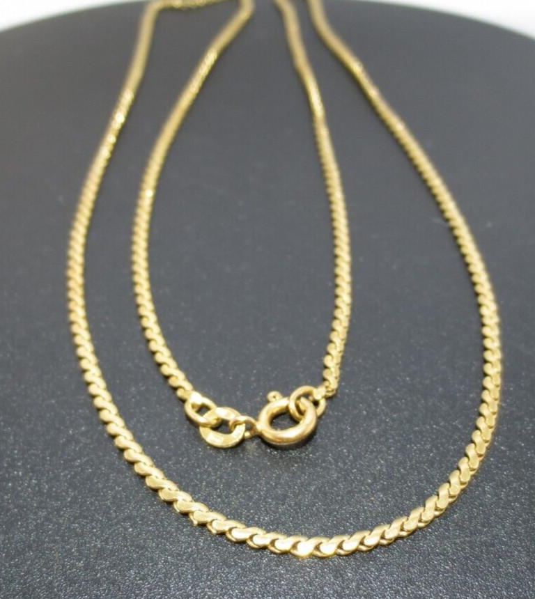18K YG SERPENTINE LINK CHAIN 21″ LONG 1.81 MM WIDE 7.82 grams (A19901-5)