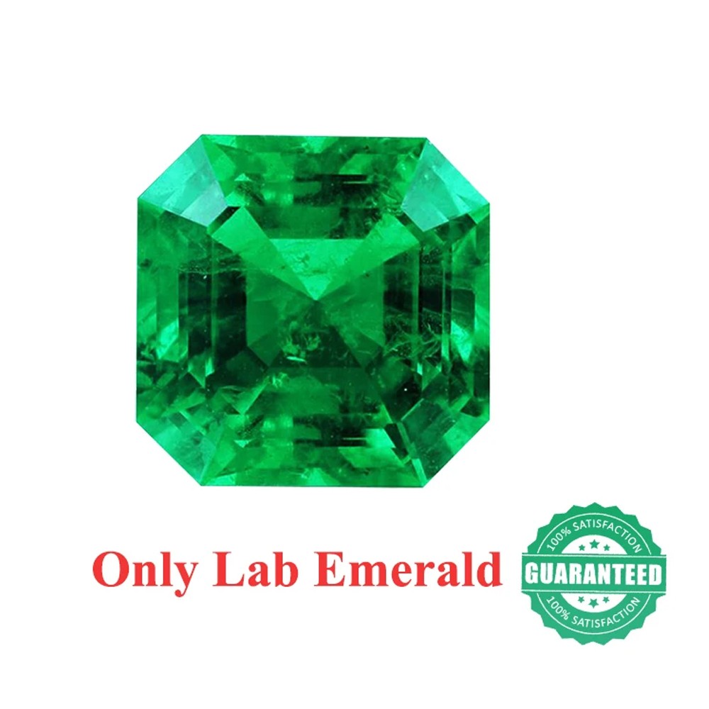AGL Lab Grown Colombia Emerald Asscher Cut Gemstones with Inclusion for Jewelry
