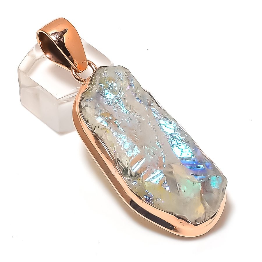 Crystal Titanium Gemstone Copper Jewelry Pendant 2.40″ Gift for Her C952