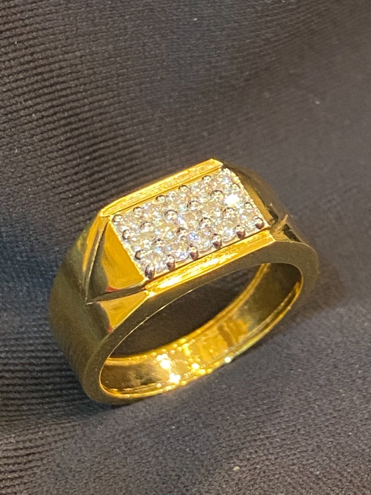 Pave 0.70 Cts Round Brilliant Diamonds Men’s Anniversary Band Ring In 14K Gold