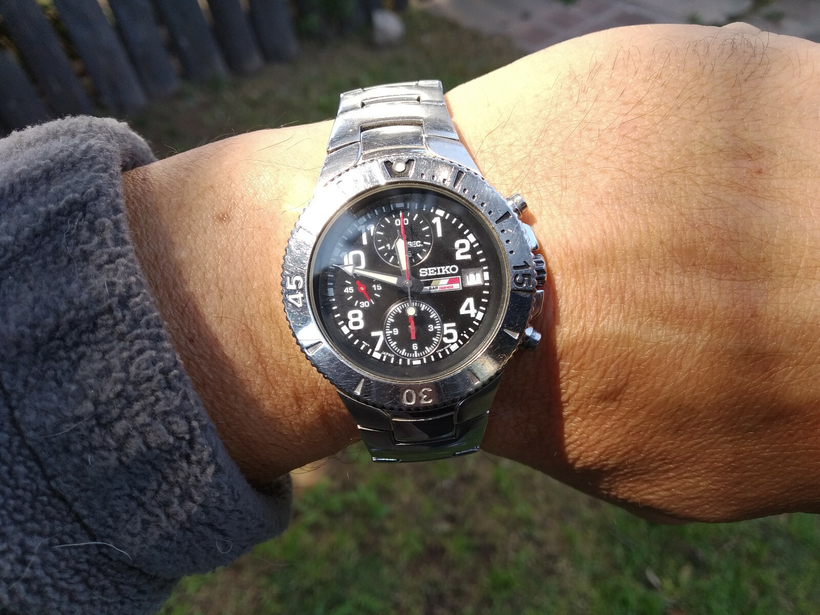 SEIKO F1 BAR HONDA QUARTZ 1/20SEC CHRONOGRAPH 7T92-0GE0 CARBON FIBER DIAL
