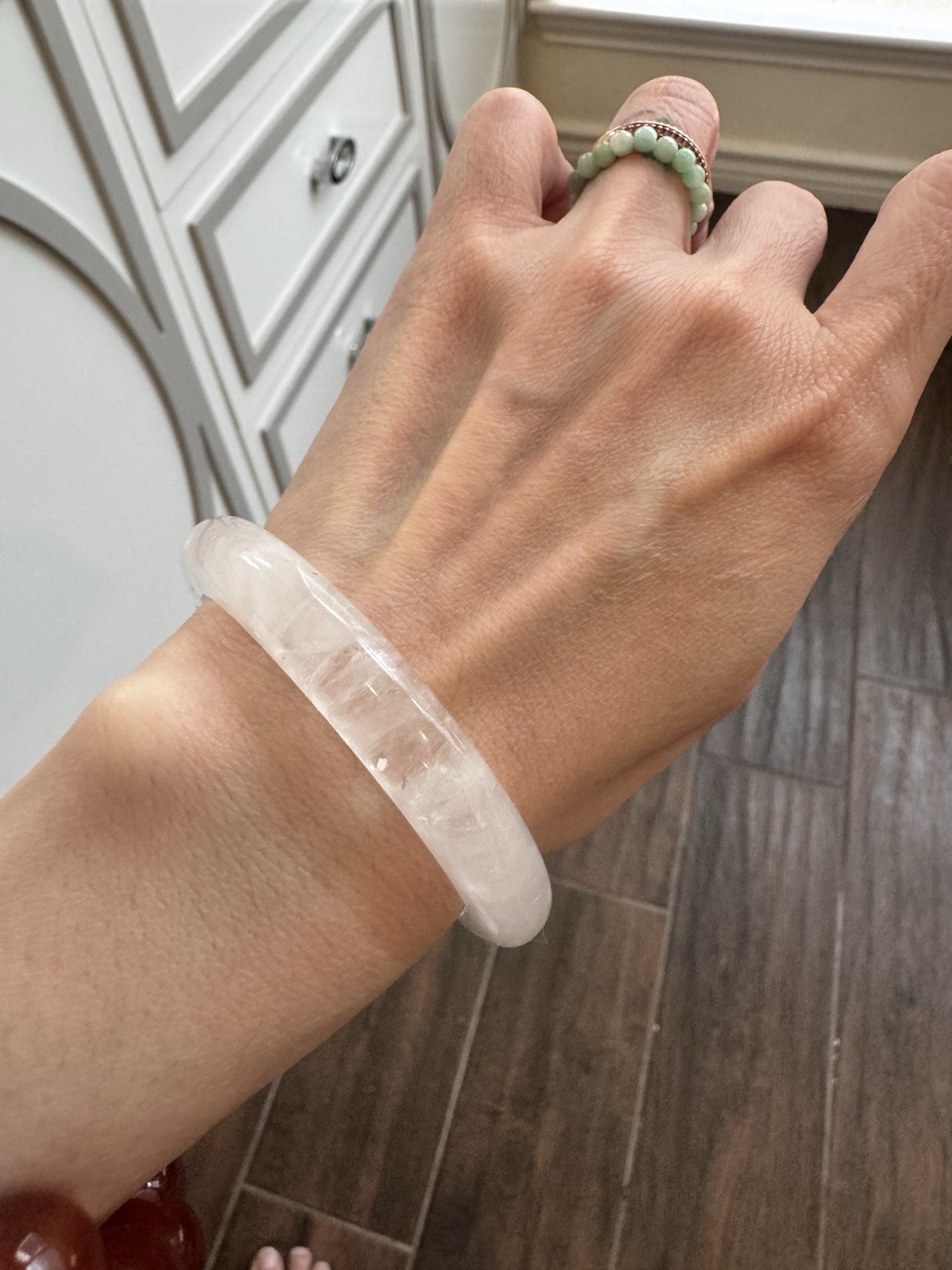 Natural White Quartz Bangle 50.5mm