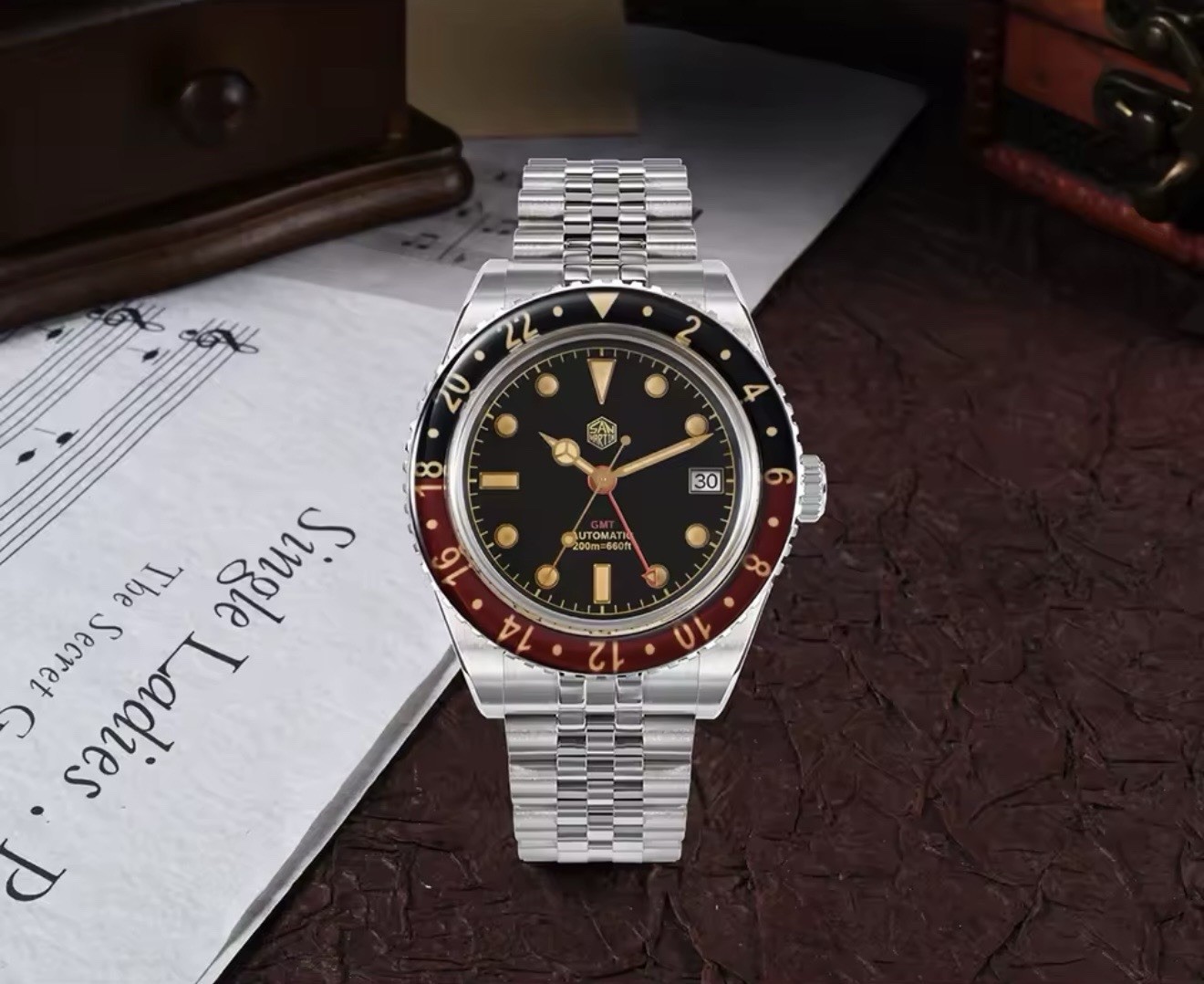 San Martin Automatic GMT 40mm GMT 20Bar Automatic Sapphire Bidirectional Bezel
