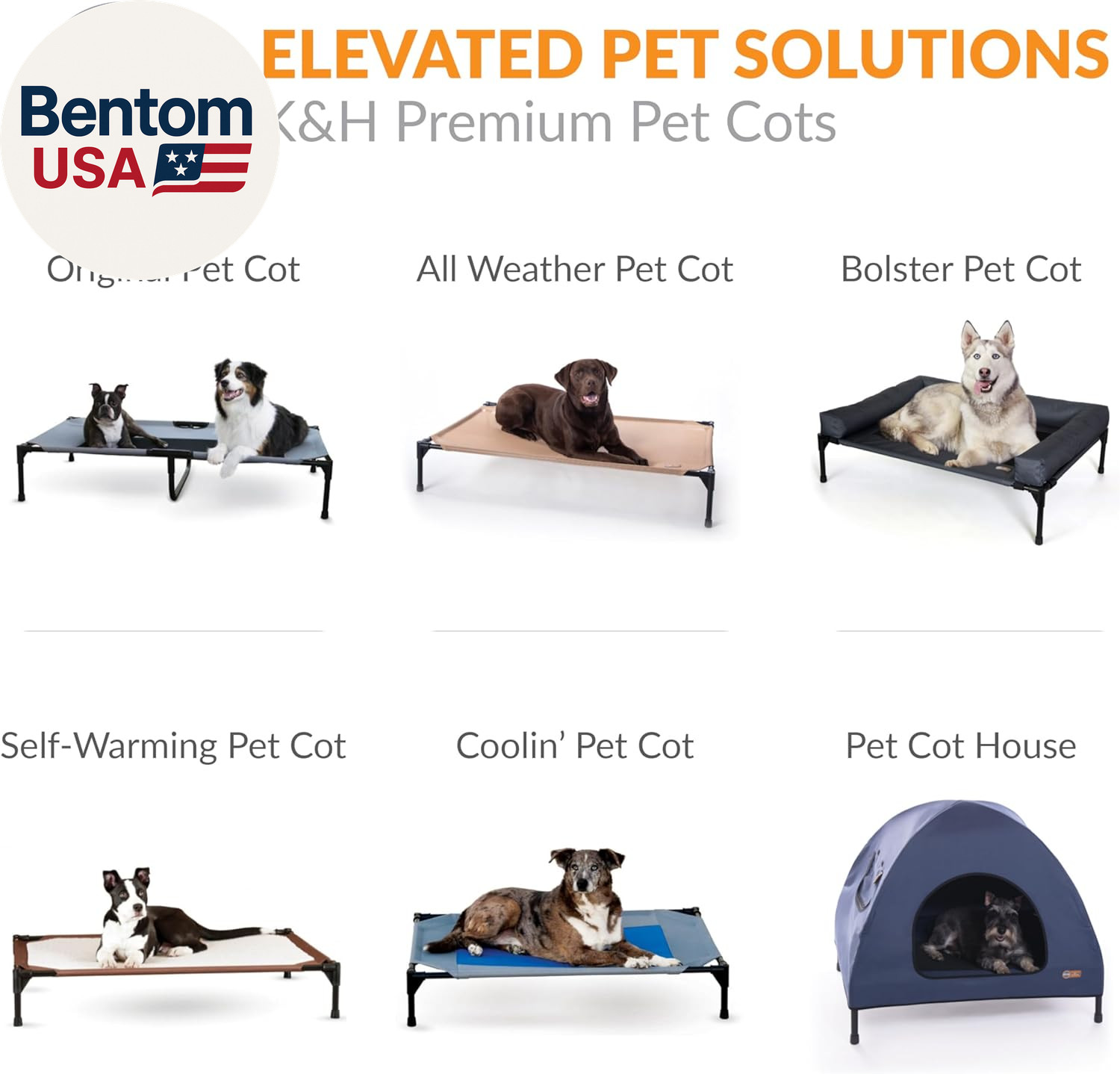 Bolster Dog Cot, Cooling Indoor Outdoor Elevated Cot Hammock Dog Bed with Remova