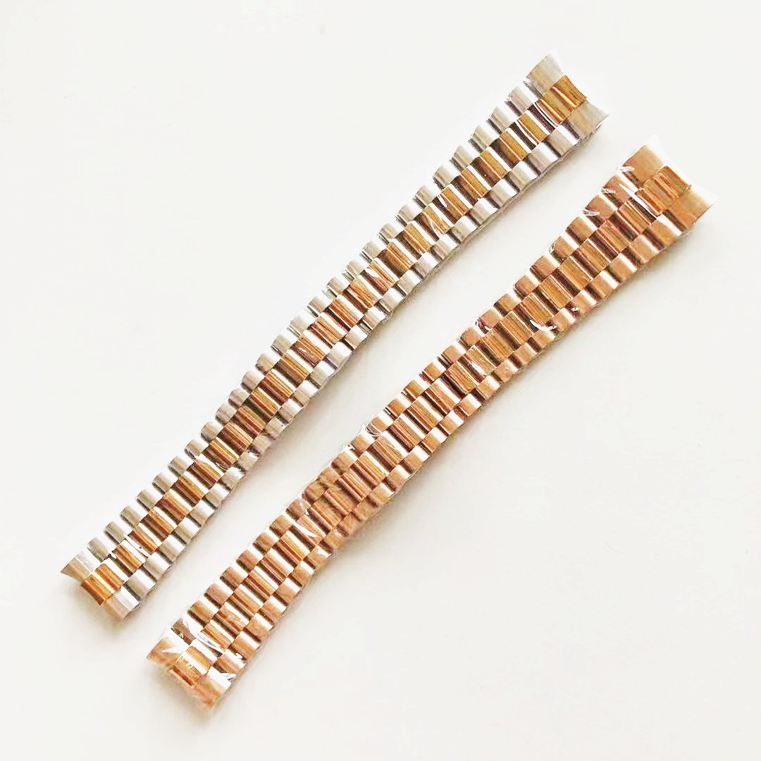 High End Solid 3 Beads Stainless Steel Watch Band Strap 13 17 20 21mm for Rolex