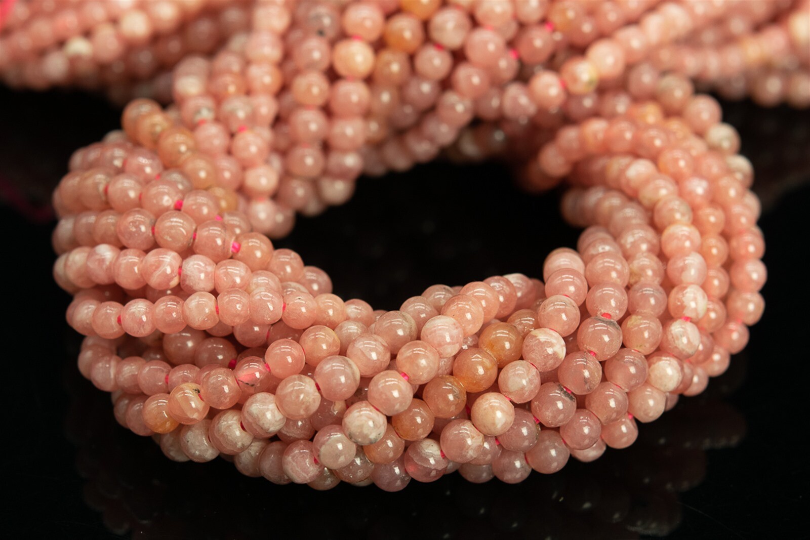 3MM Genuine Natural Argentina Rhodochrosite Beads Orange Pink A+ Round Beads 16″