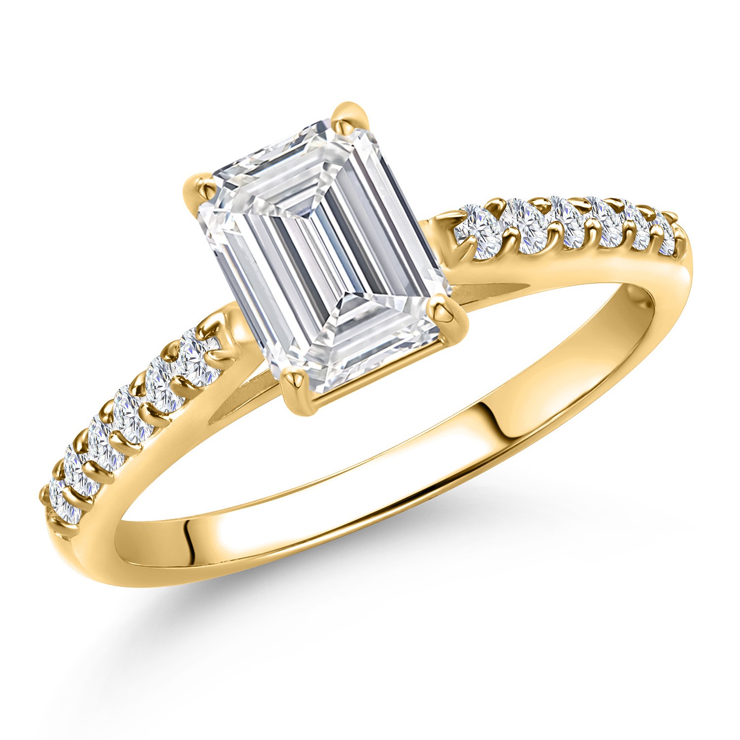 1.24 Cttw IGI Certified Lab Grown Diamond in 10K Yellow Gold Engagement Ring