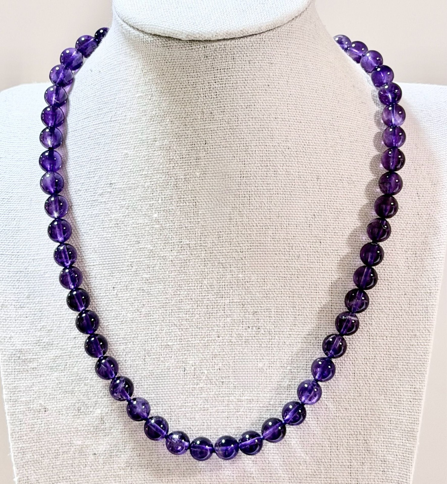 Judith Ripka Amethyst Beaded 17” Necklace with Sterling Silver Clasp