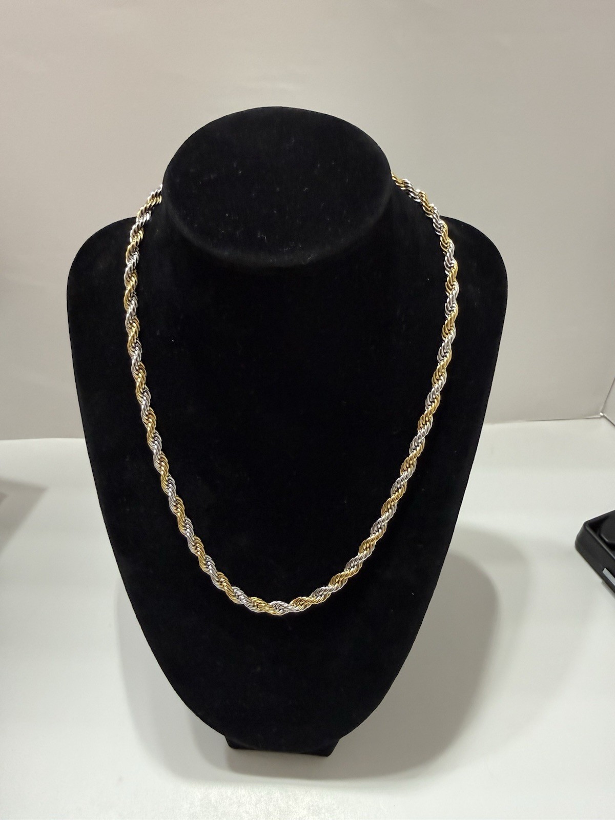 18 inch two tone gold and silver plated stailess steel waterproof necklace