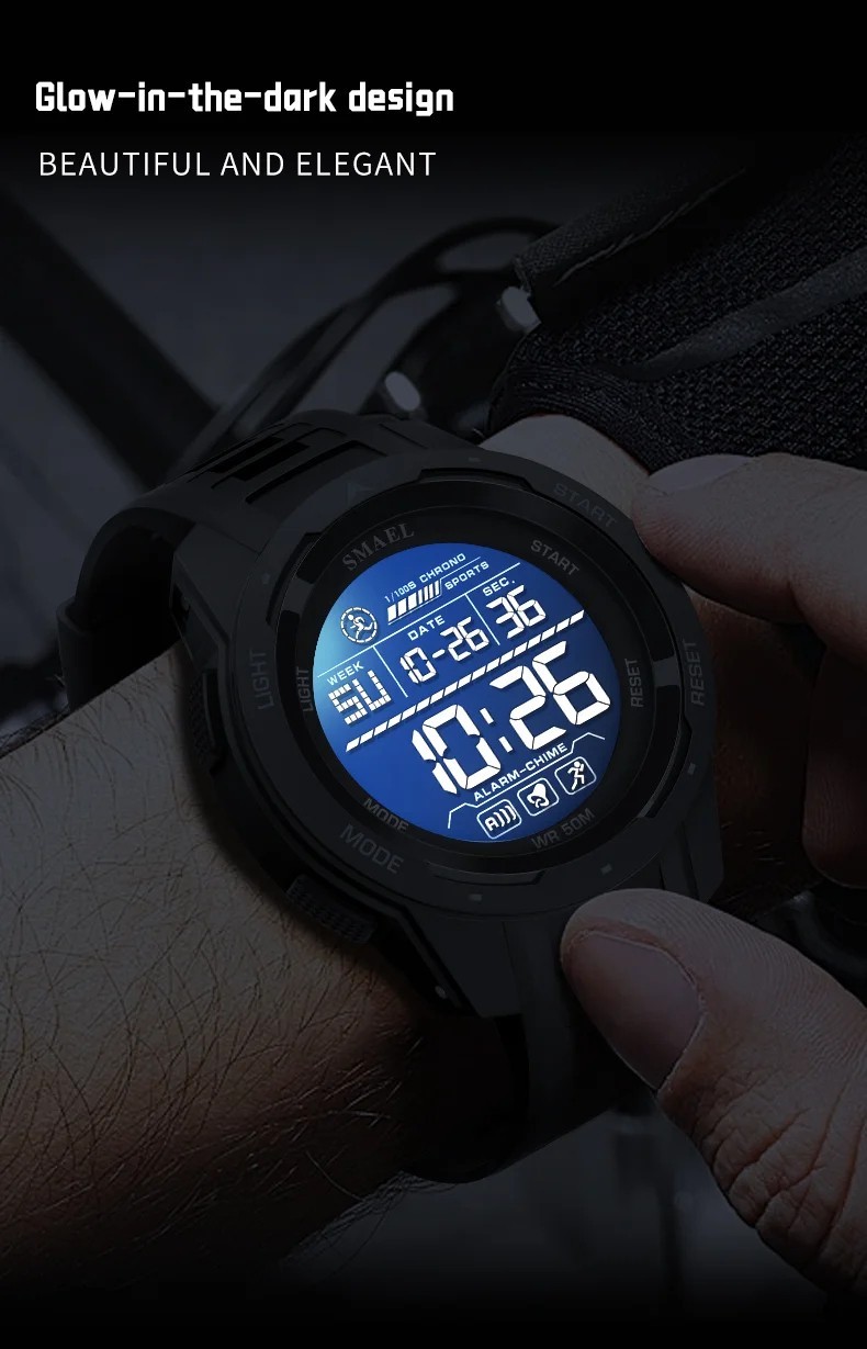 Men’s 50M Waterproof Sport Digital Military Smart Watch Gym Fitness Running Gift
