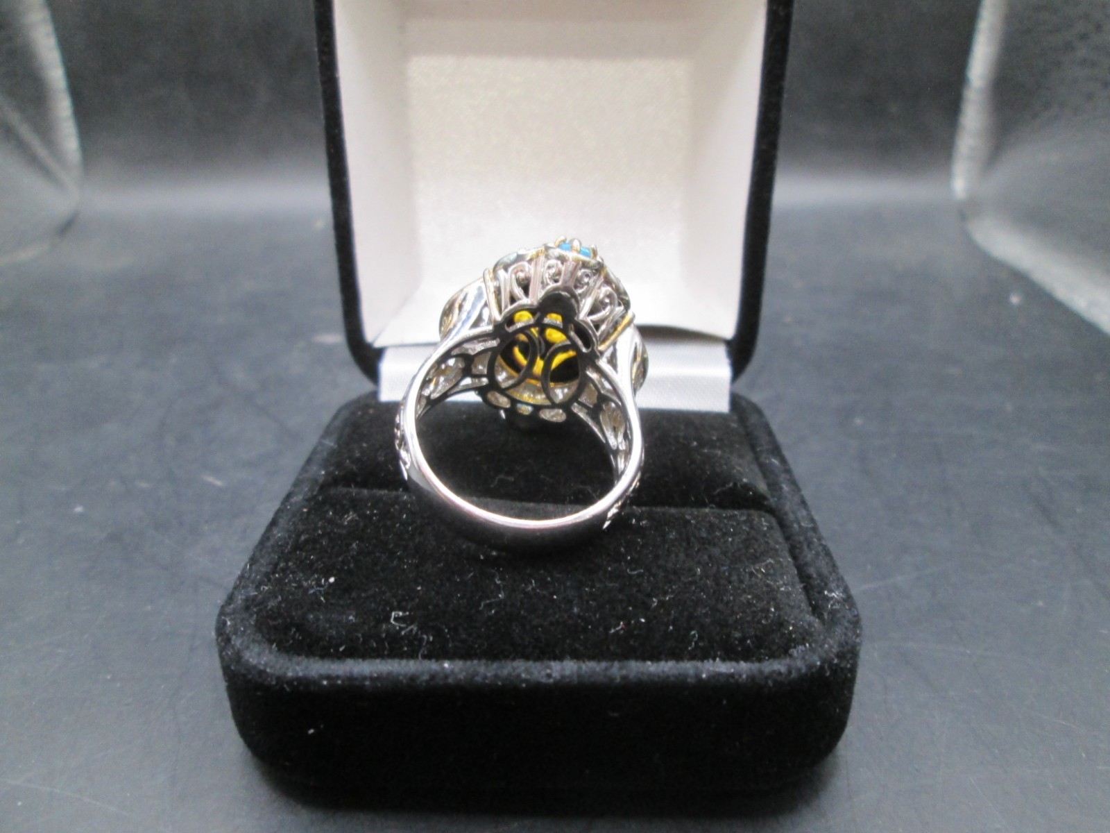 MICHAEL VALITUTTI Gems En Vogue Collection Sterling Silver Ring Amber Topaz *