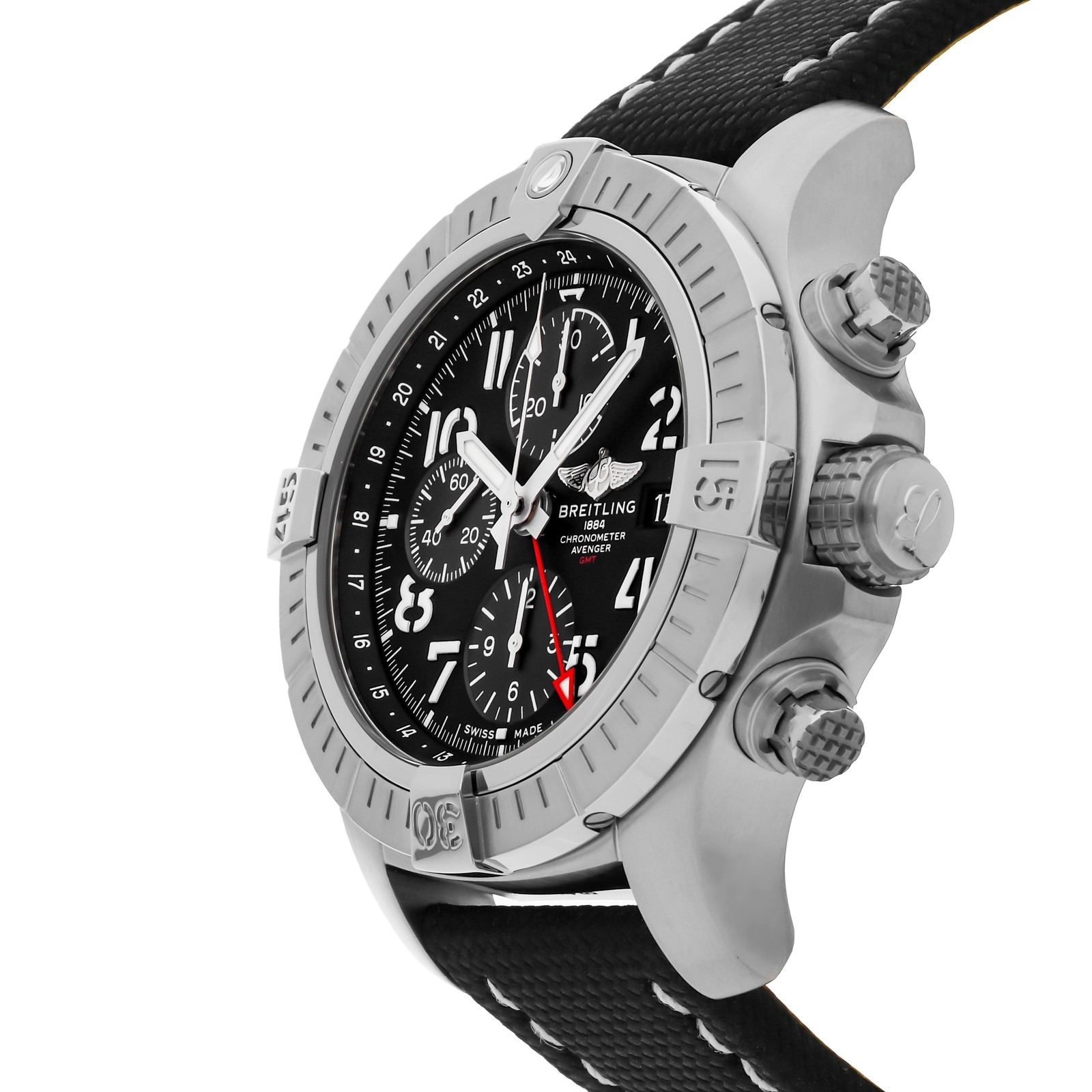 Breitling Avenger Automatic Chrono GMT Steel Mens 45mm Watch A24315101B1X2