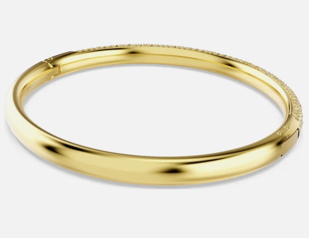 SWAROVSKI Sublima bangle Snow pavé, Gold tone, Gold-tone plated