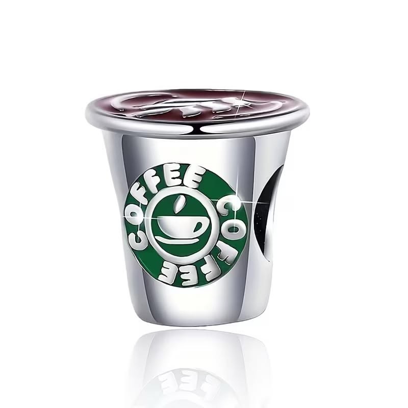 NEW COFFEE CUP Spacer Bead European Charm for Bracelets etc.